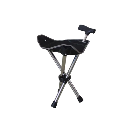 Folding Walking Cane with Built-In Seat – Adjustable Height Mobility Aid & Portable Stool for Seniors, Travel & Outdoor Use