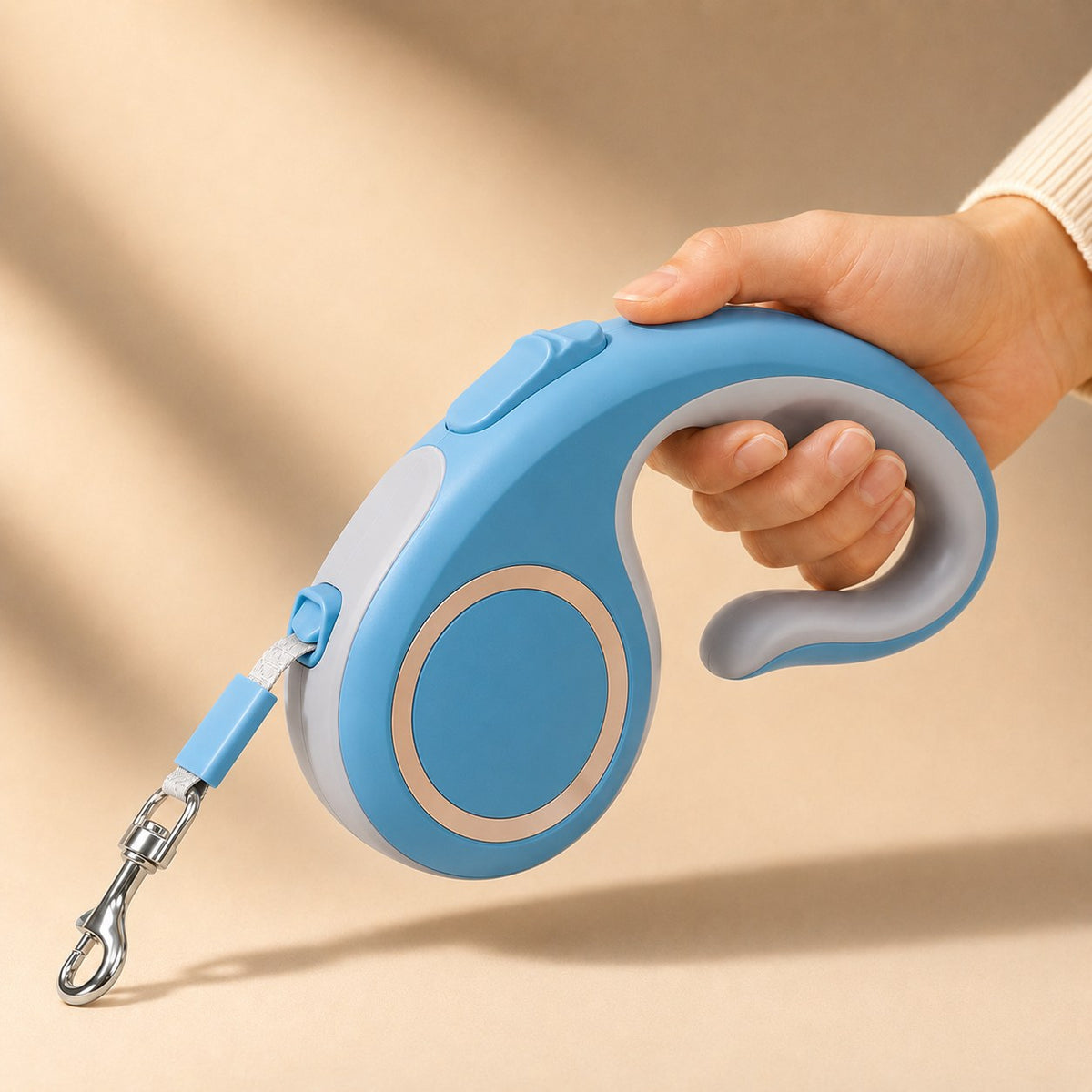 Ortekor Retractable Dog Leash for Daily Walks & Park Outings - Tangle-Free 3m/5m Pet Lead with One-Button Brake, Comfort C-Grip & No-Mess Auto-Retract