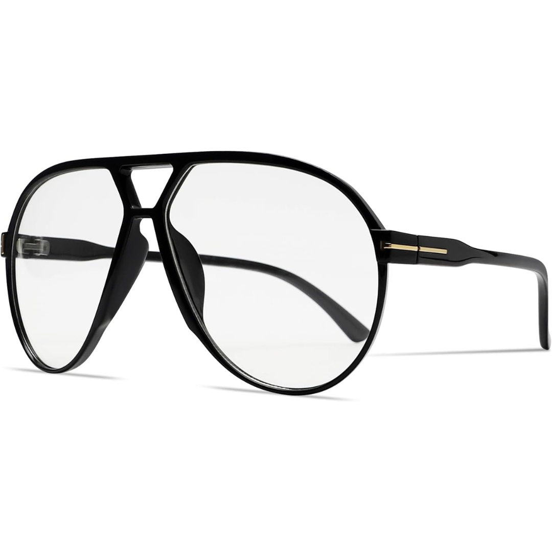Oversized Aviator Sunglasses UV400 Protection Retro Square Frame Women Men Unisex 70s Vintage Style Lightweight Fashion Eyewear for Beach Fe