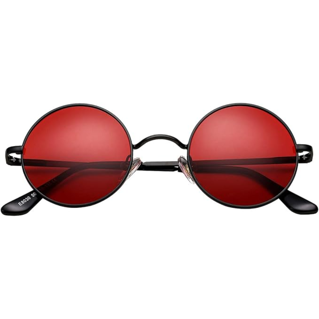 Circle Frame Polarized Sunglasses Anti-Glare UV Protection Vintage Round Eyewear for Outdoor Beach Festival Everyday Wear Men Women