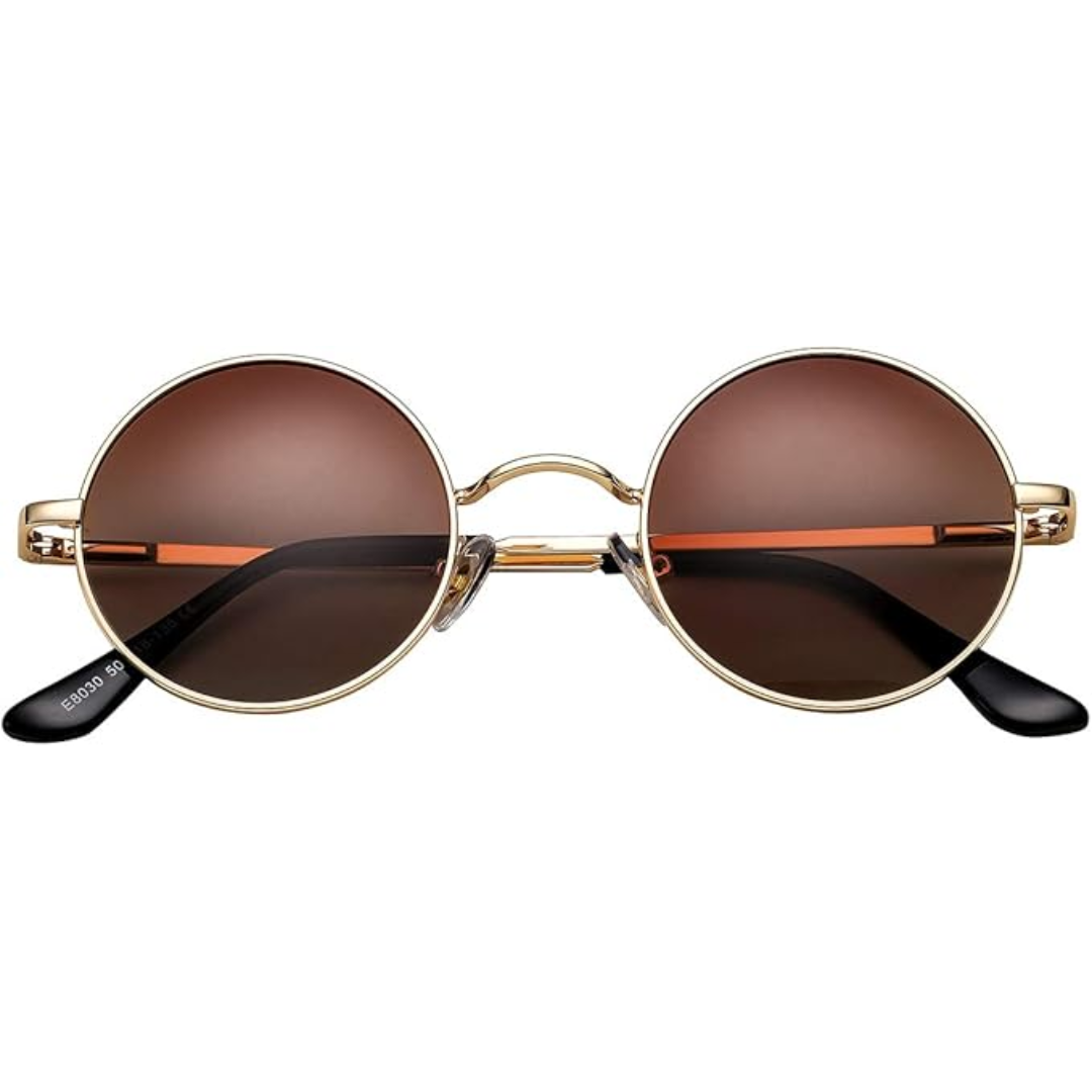 Circle Frame Polarized Sunglasses Anti-Glare UV Protection Vintage Round Eyewear for Outdoor Beach Festival Everyday Wear Men Women