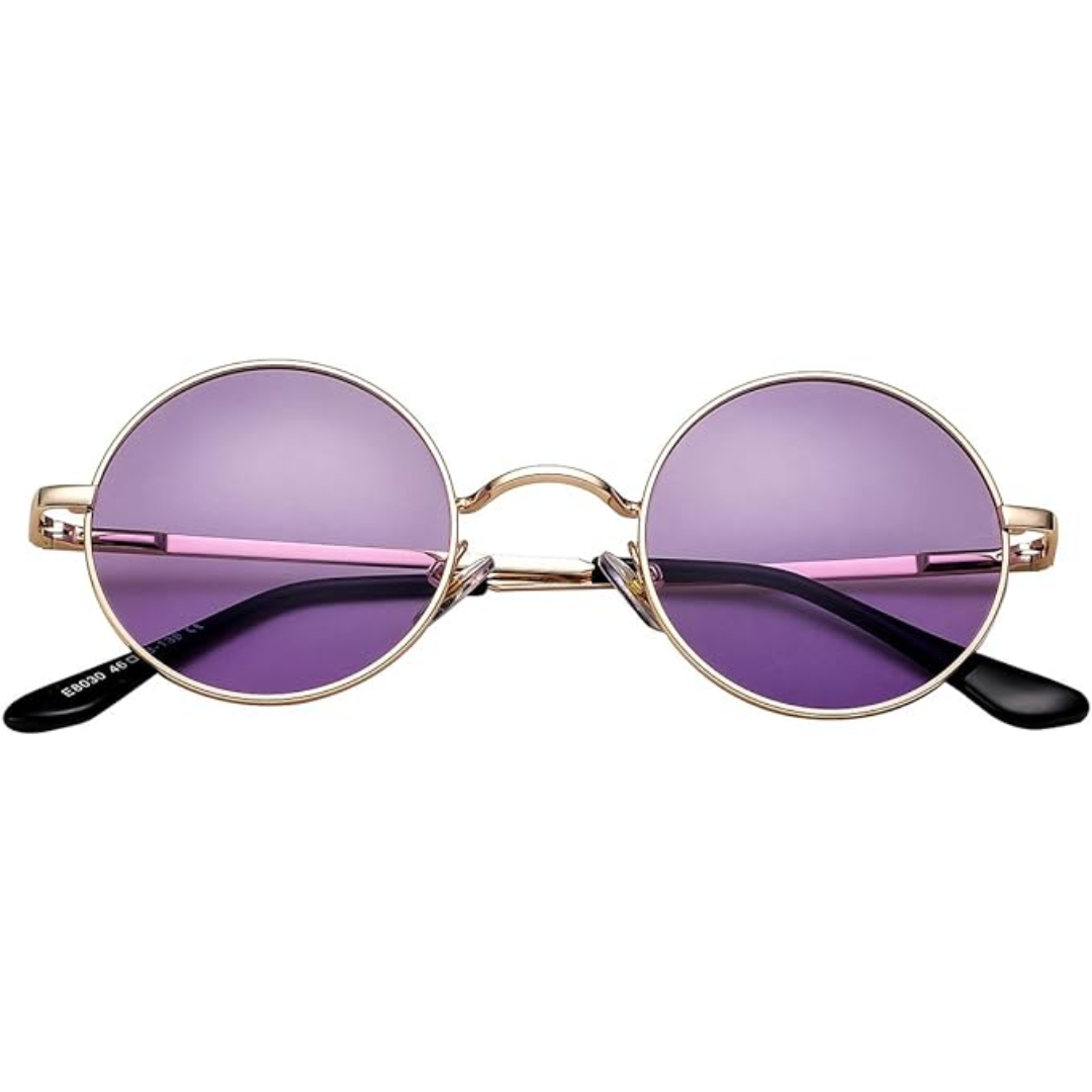 Circle Frame Polarized Sunglasses Anti-Glare UV Protection Vintage Round Eyewear for Outdoor Beach Festival Everyday Wear Men Women