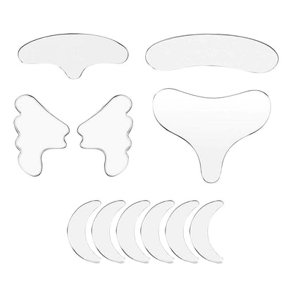 Coussins lissants pour le visage de nuit réutilisables en silicone de qualité médicale pour réduire les rides du front, des yeux, des joues et du décolleté, kit de soin anti-âge