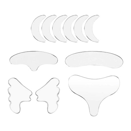 Coussins lissants pour le visage de nuit réutilisables en silicone de qualité médicale pour réduire les rides du front, des yeux, des joues et du décolleté, kit de soin anti-âge