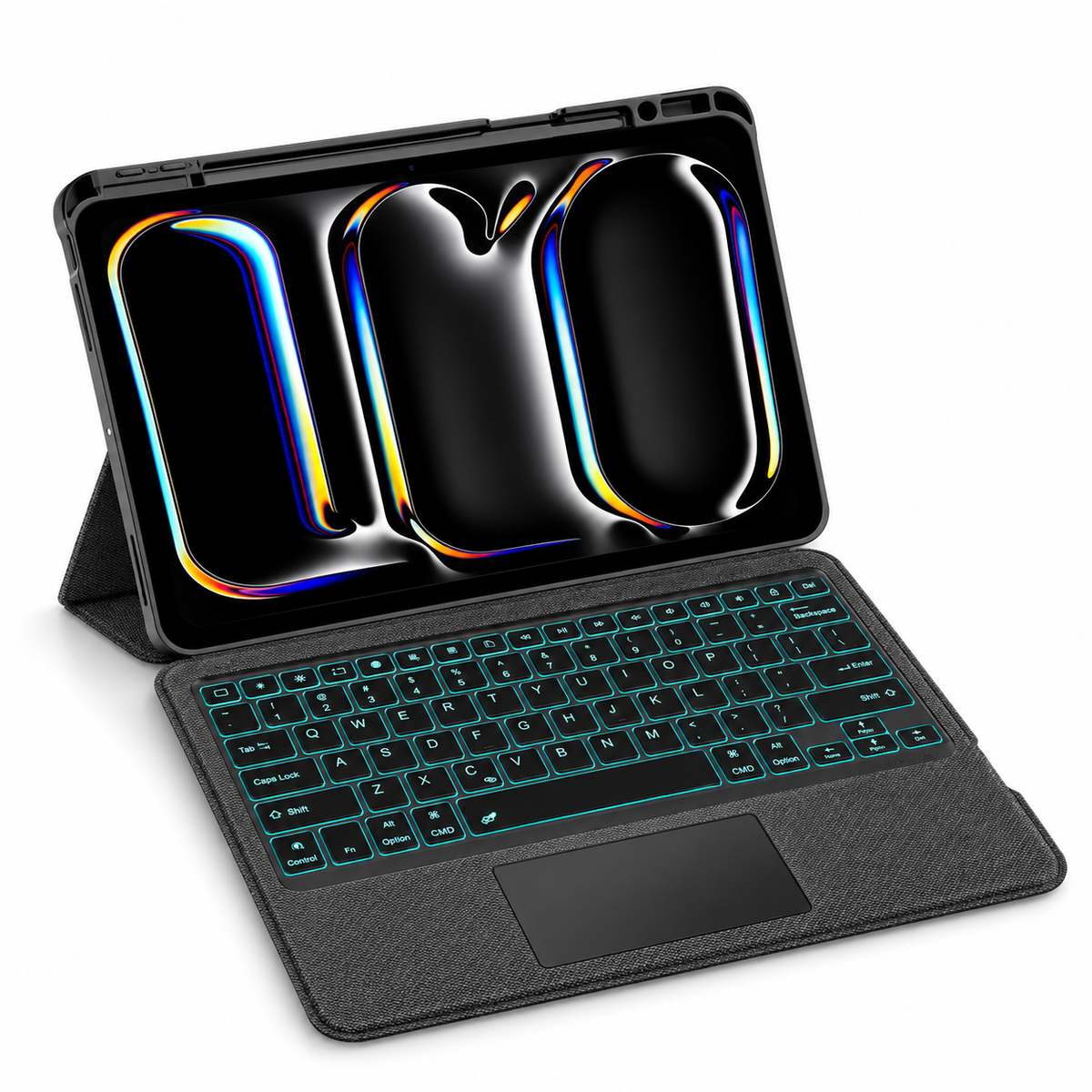 iPad Keyboard Case with Built-In Touchpad & Adjustable Stand for iPad Air & Pro