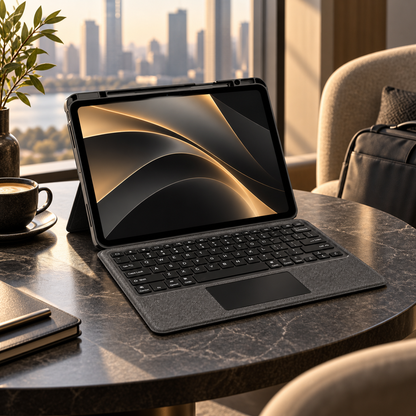 iPad Keyboard Case with Built-In Touchpad & Adjustable Stand for iPad Air & Pro