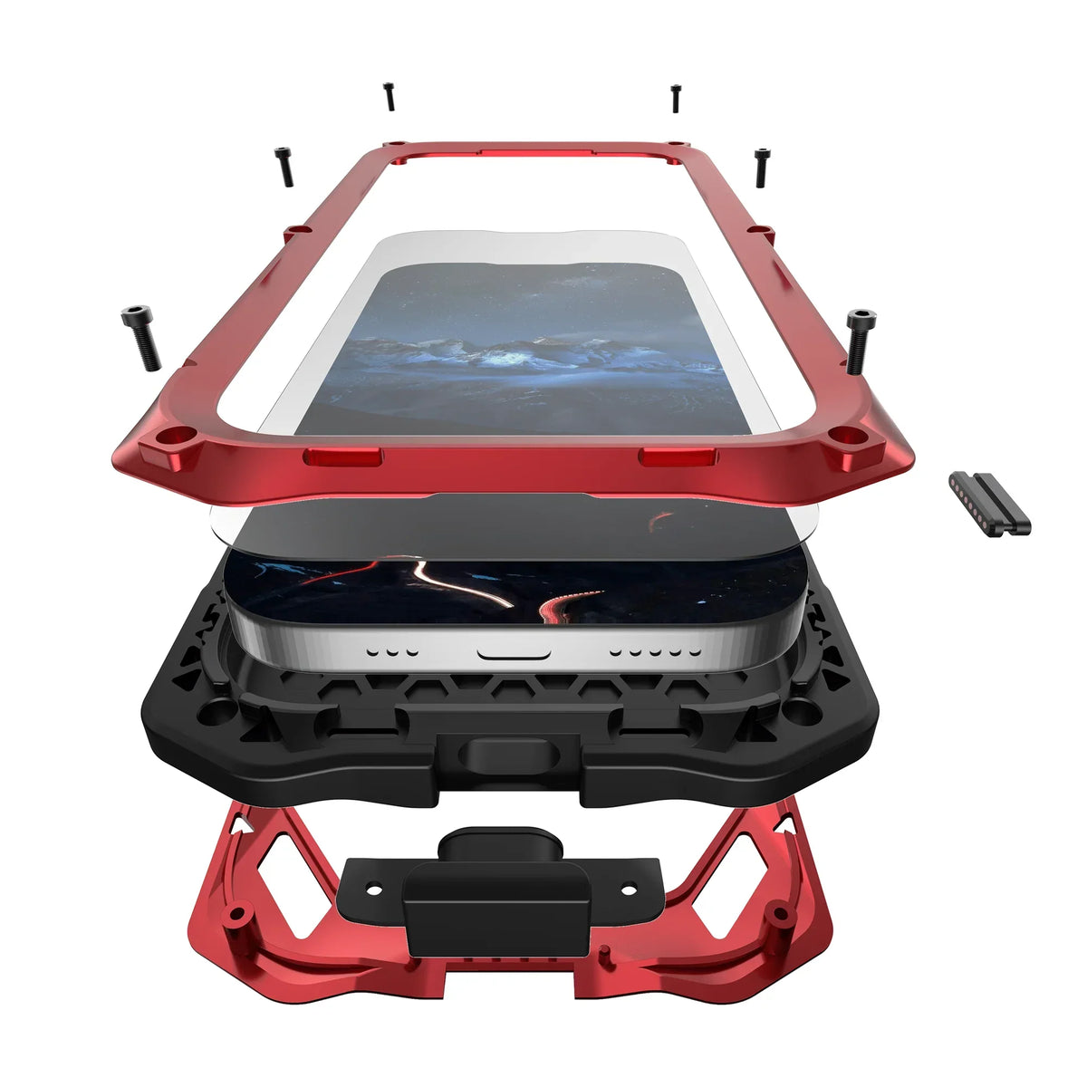 Aluminum iPhone 17 & iPhone Air Case with Integrated Screen Guard – Full-Edge Metal Protective Shell for Daily Use