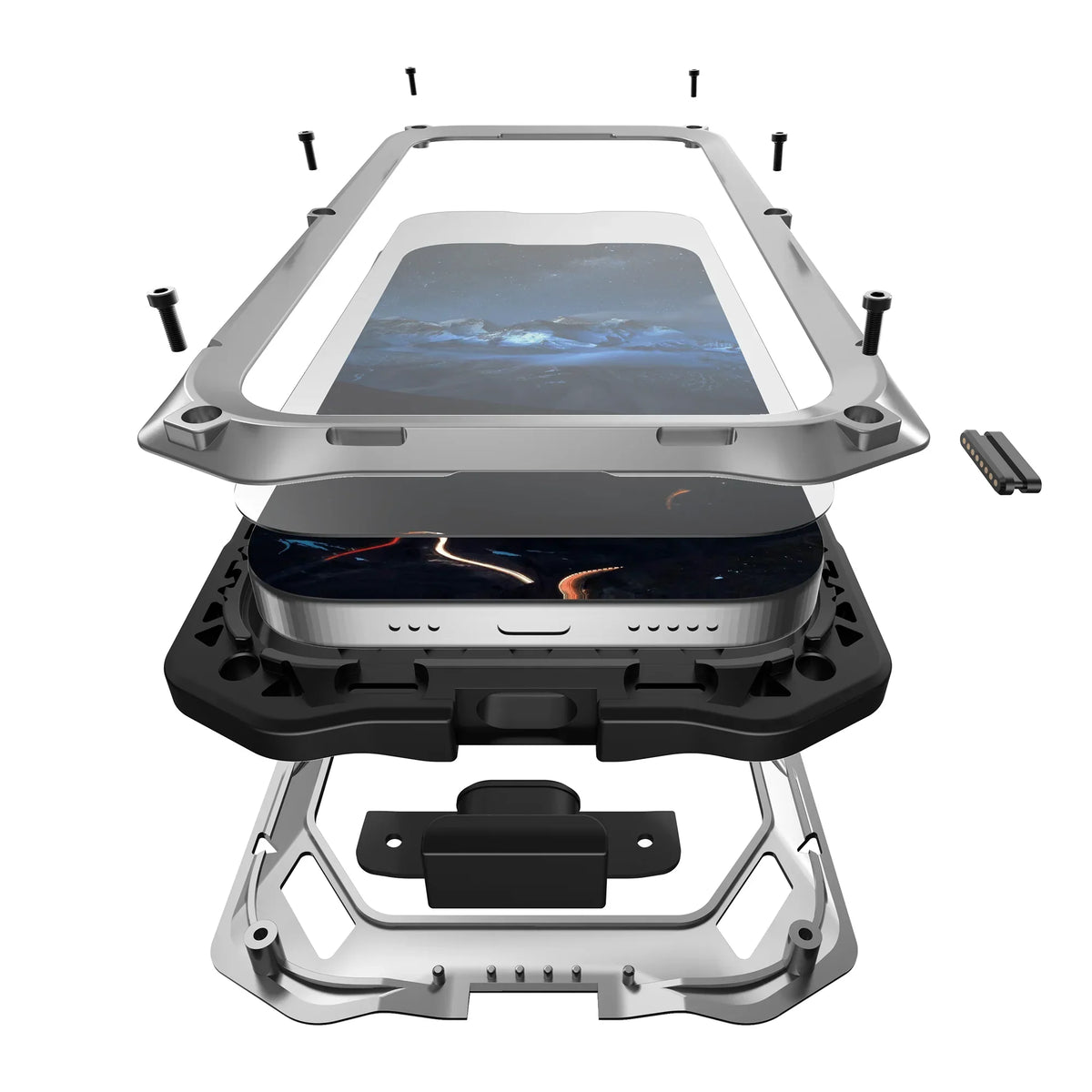 Aluminum iPhone 17 & iPhone Air Case with Integrated Screen Guard – Full-Edge Metal Protective Shell for Daily Use