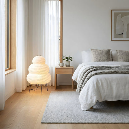 Cloud Rice Paper Floor Lamp 40in Warm White LED Ambient Standing Light for Living Room Bedroom Modern Minimalist Tall Accent Lighting