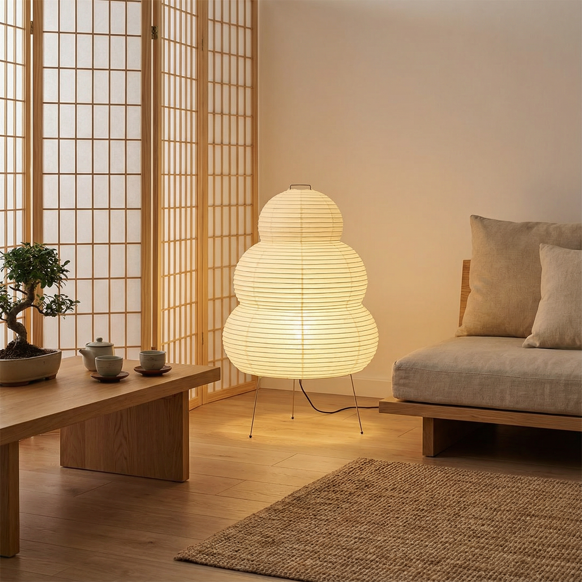 Cloud Rice Paper Floor Lamp 40in Warm White LED Ambient Standing Light for Living Room Bedroom Modern Minimalist Tall Accent Lighting