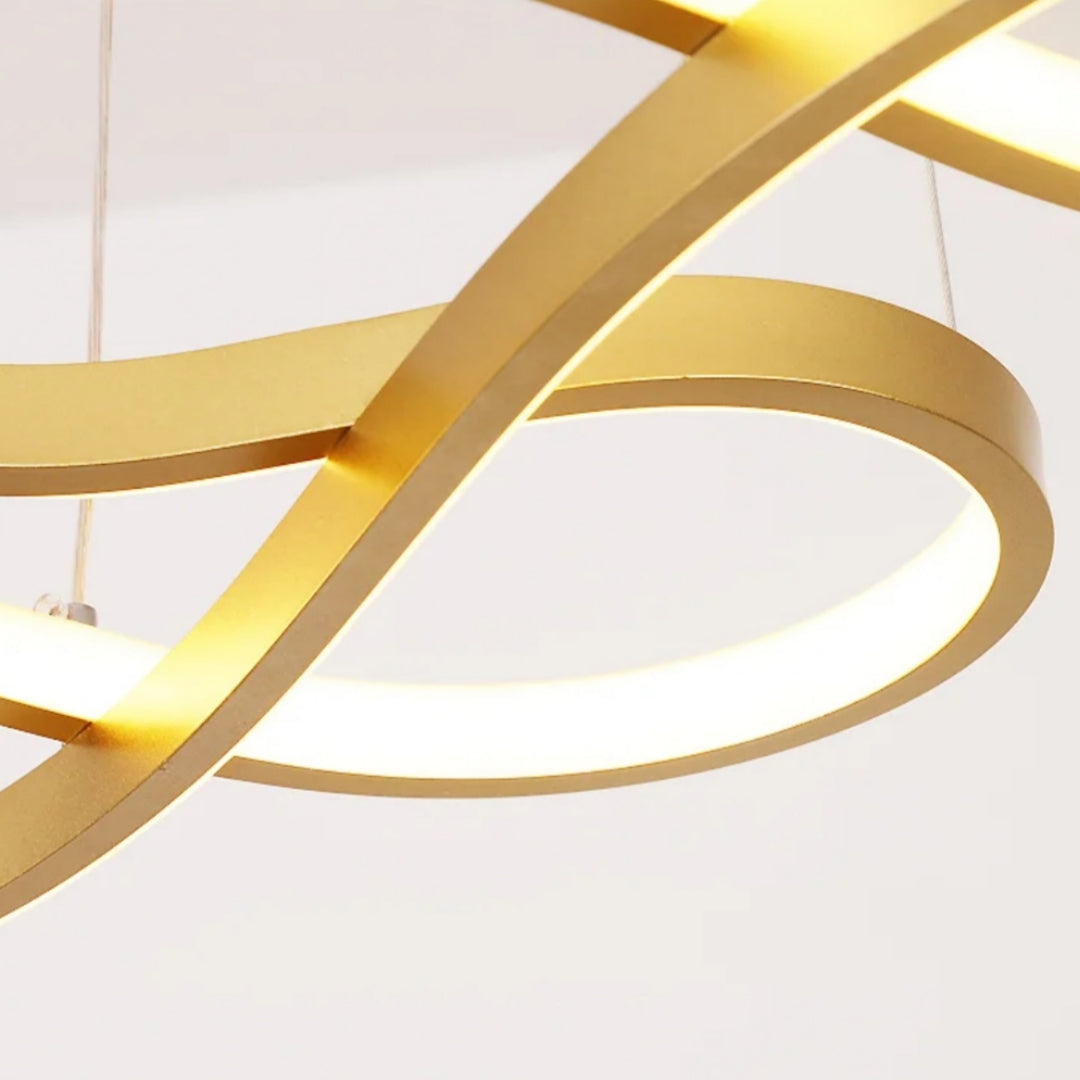Circular Aluminum Ceiling Fixture Dimmable LED 30 in Ring Hanging Light for Dining Table Kitchen Island Modern Overhead Chandelier with Remo