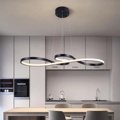 Circular Aluminum Ceiling Fixture Dimmable LED 30 in Ring Hanging Light for Dining Table Kitchen Island Modern Overhead Chandelier with Remo