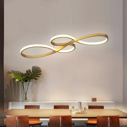Adjustable Ring Ceiling Light with Remote Dimmable LED 37 in Gold for Dining Room Kitchen Island Modern Hanging Fixture 3-Color Temperature