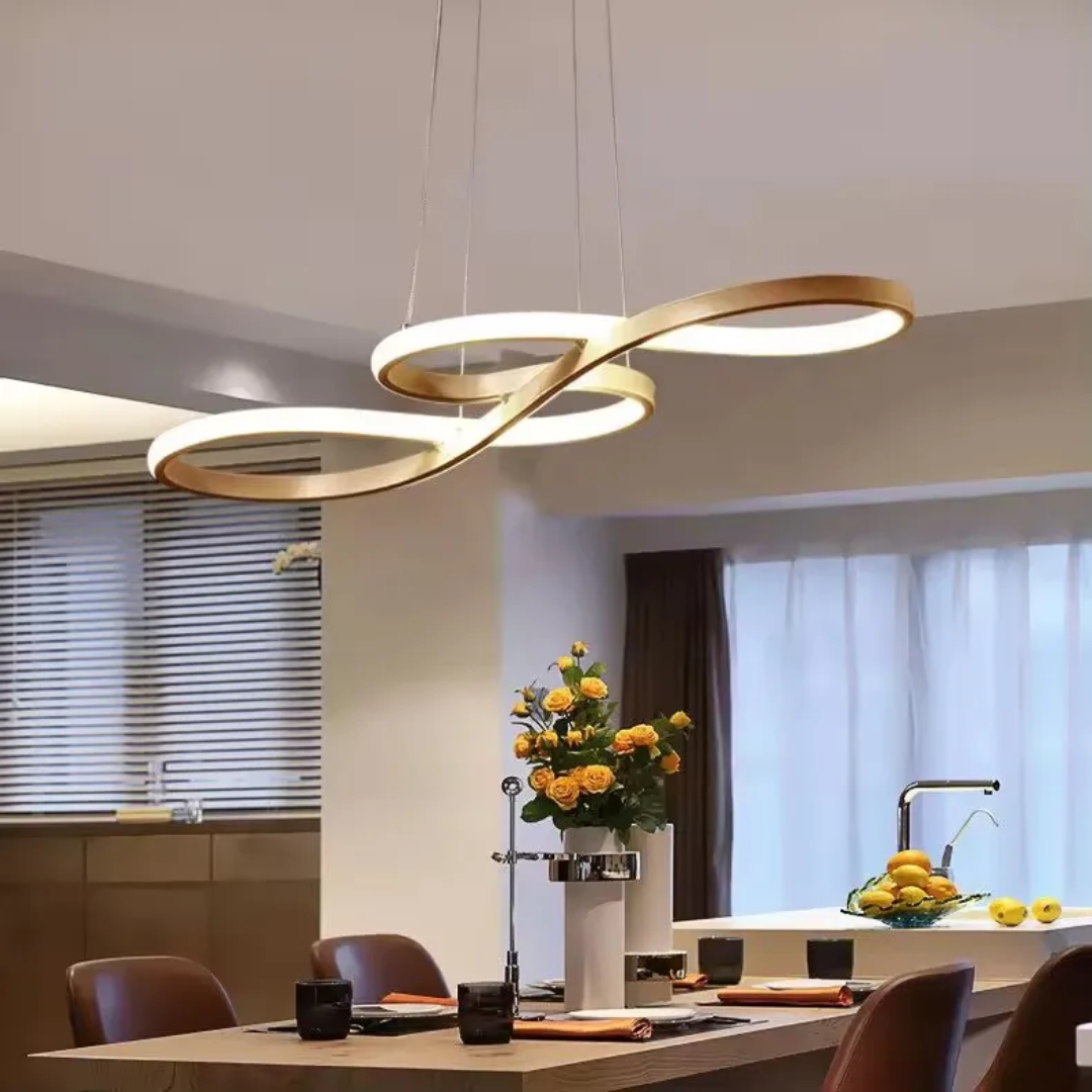 Adjustable Ring Ceiling Light with Remote Dimmable LED 37 in Gold for Dining Room Kitchen Island Modern Hanging Fixture 3-Color Temperature