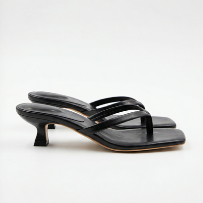 Women's Low Heel Sandals - Open Toe Strappy Heels for Summer - Dressy Casual Footwear for Ladies - Elegant Kitten Heel Shoes