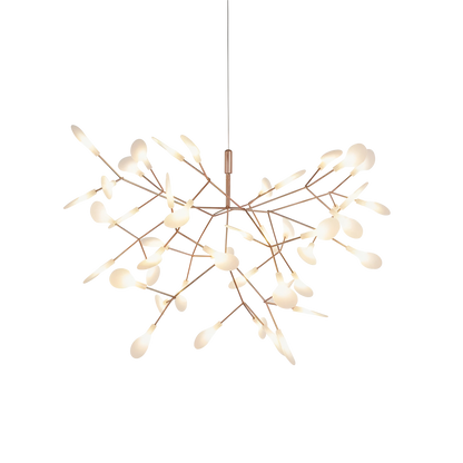 Branching LED Chandelier with Glowing Orbs in Rose Gold Finish – Modern Multi-Light Fixture for Dining Room, Living Room & High Ceilings