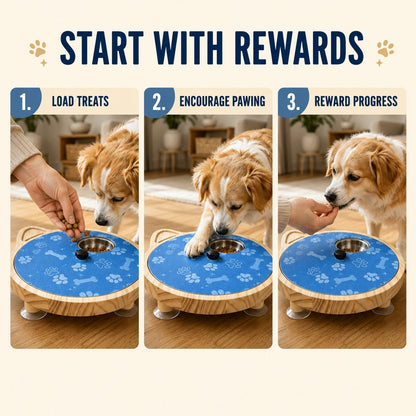 Ortekor 2-in-1 Rotating Dog Nail Scratch Board & Treat Puzzle for At-Home Front-Paw Care - Designed for Dogs That Dislike Clippers