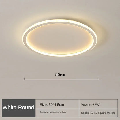 Round LED Flush Mount Ceiling Light — Modern Minimalist Design in Black, White & Gold Finish — Dimmable Nordic Style Overhead Fixture for