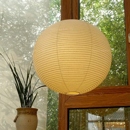 Paper Globe Hanging Light Fixture White Spherical Shade Soft Overhead Illumination for Bedrooms Living Areas Dining Rooms Calm Ambient Light