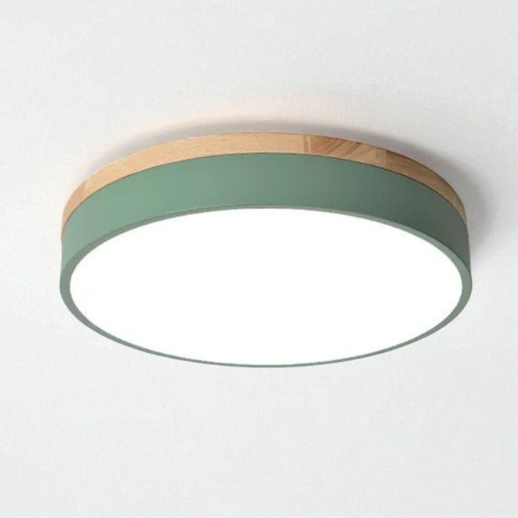Plafonnier LED encastrable avec cadre en bois, rond, acrylique, 12-20 pouces, filaire, pour chambre, salon, bureau, cuisine, couloir, style moderne et minimaliste
