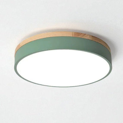 Plafonnier LED encastrable avec cadre en bois, rond, acrylique, 12-20 pouces, filaire, pour chambre, salon, bureau, cuisine, couloir, style moderne et minimaliste
