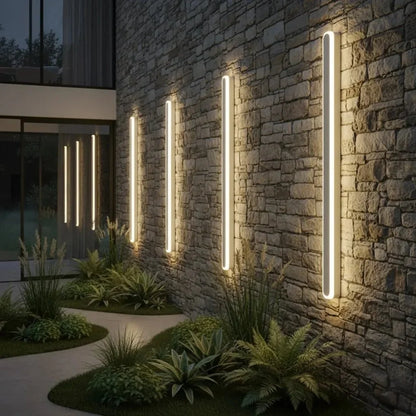 Curved Aluminum Outdoor Wall Sconce LED Hardwired Waterproof Light Fixture for Entryway Patio Porch Modern Exterior Lighting 12-39 Inch