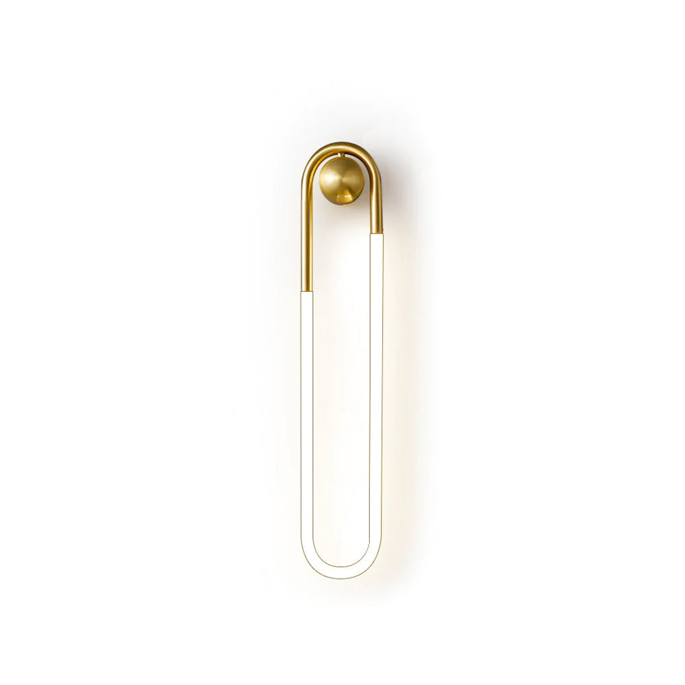 Sculptural Loop Sconce 9W Integrated LED Brass or Black Finish Dimmable Hardwired Fixture for Bedroom Hallway Living Room Contemporary Minim