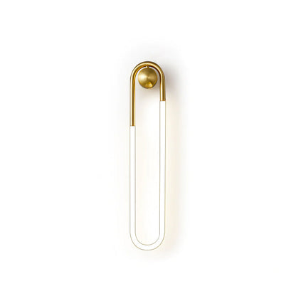 Sculptural Loop Sconce 9W Integrated LED Brass or Black Finish Dimmable Hardwired Fixture for Bedroom Hallway Living Room Contemporary Minim