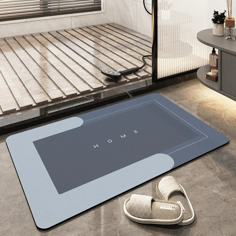 Absorbent Microfiber Bath Mat with Non-Slip Backing for Shower & Tub | Fast-Drying Bathroom Floor Mat | Soft Water-Wicking Shower Rug