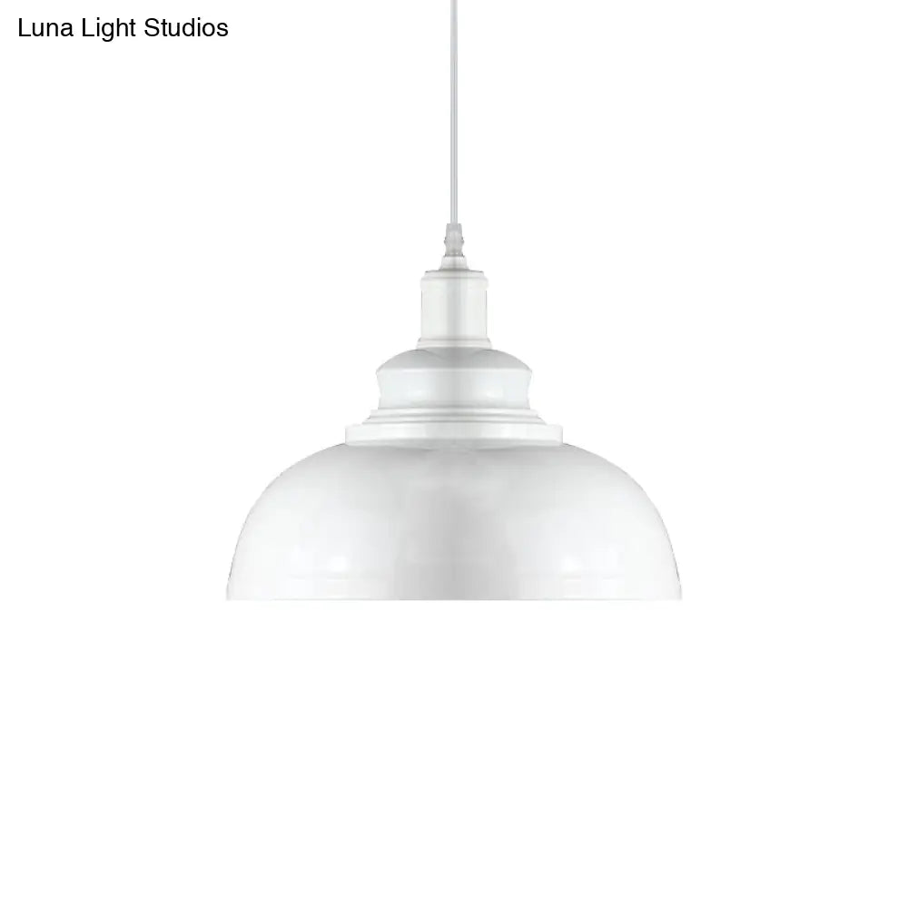 Industrial Metal Bowl Pendant Light Fixture for Kitchen Island, Dining Room & Entryway – Farmhouse Dome Hanging Ceiling Lamp