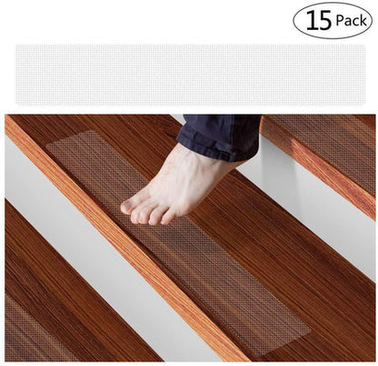 Bandes d'escalier antidérapantes transparentes | Bandes antidérapantes pour une sécurité renforcée | Idéales pour les maisons avec des enfants et des personnes âgées