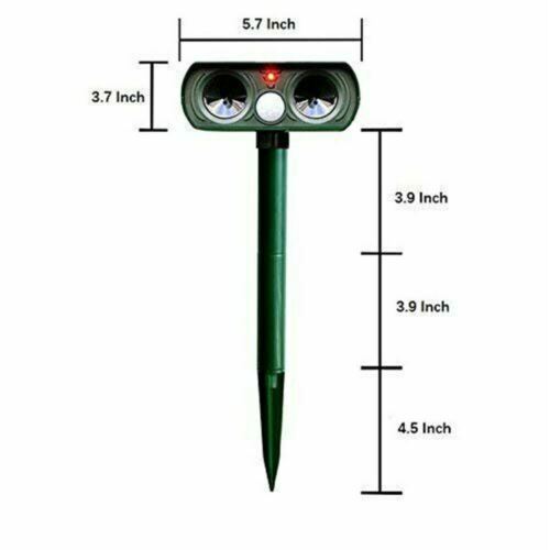 Motion-Activated Outdoor Critter Deterrent with Solar Power & Ultrasonic Technology for Yards, Gardens, Lawns, Patios