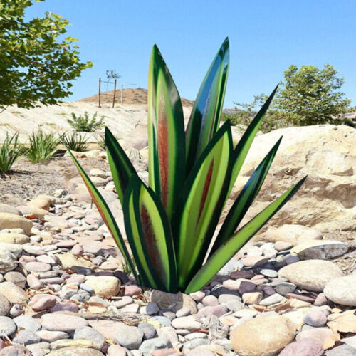 Metal Succulent Sculpture Weather-Resistant Agave Yard Art for Gardens Patios Desert Landscaping Indoor Outdoor Accent Rustic Handcrafted Ir