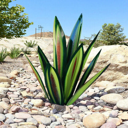 Metal Succulent Sculpture Weather-Resistant Agave Yard Art for Gardens Patios Desert Landscaping Indoor Outdoor Accent Rustic Handcrafted Ir
