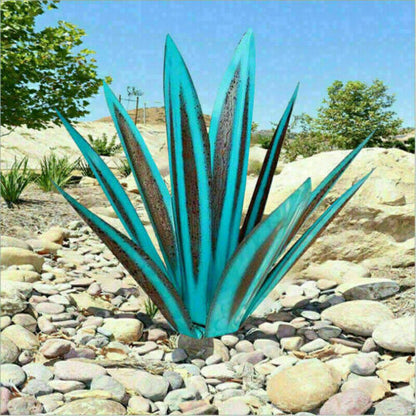 Metal Succulent Sculpture Weather-Resistant Agave Yard Art for Gardens Patios Desert Landscaping Indoor Outdoor Accent Rustic Handcrafted Ir