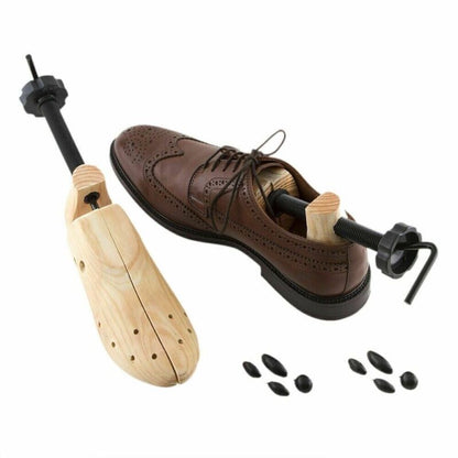 Adjustable Wooden Shoe Stretcher for Men & Women - Length & Width Expansion Tool for Sneakers, Dress Shoes, Boots - Premium Hardwood Constru