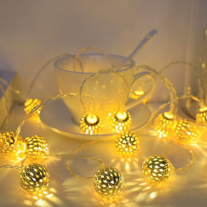 Moroccan Metal Globe String Lights Solar Powered Outdoor Patio Decor 20-30 Warm White LED Orbs Bohemian Weatherproof Garden Balcony