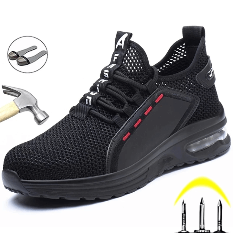 Steel Toe Safety Work Shoes for Men – Lightweight, Slip-Resistant, Breathable Mesh Construction