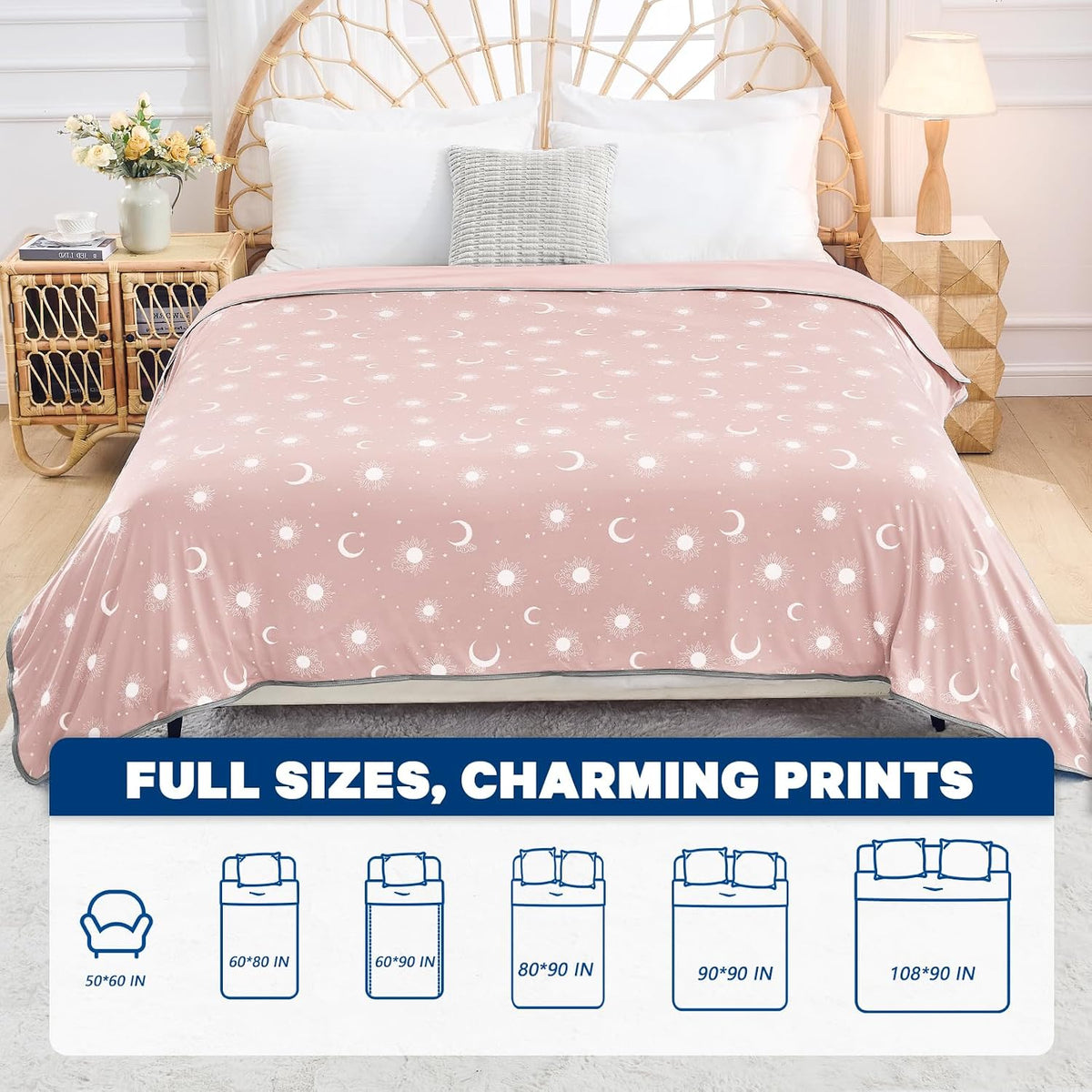 Confort douillet | Couverture rafraîchissante en tissu double face | Couverture d'été légère pour les dormeurs ayant chaud et les voyages