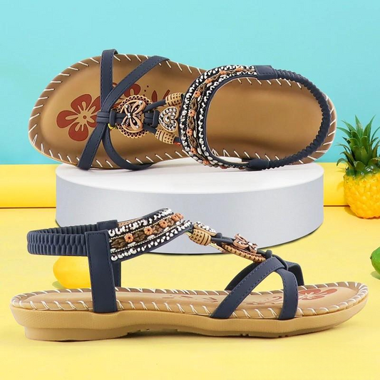 Sandales orthopédiques compensées pour femmes avec soutien de la voûte plantaire et semelle intérieure rembourrée pour un confort tout au long de la journée | Semelle Stability Plus pour la marche