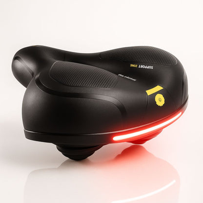 Cushioned Bicycle Seat with Built-In Suspension & Reflector for Road & Mountain Bikes, Comfort Gel Foam Padded Bike Saddle for Men Women