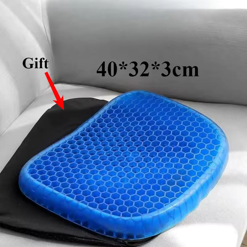 Coussin d'assise en gel anti-pression pour le soulagement des douleurs au coccyx | Coussin de chaise pour bureau, voiture, fauteuil roulant | Soutien orthopédique pour le bas du dos et