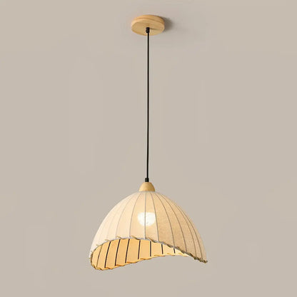 Wood & Linen Drum Ceiling Light 59 in Drop for Dining Tables Kitchen Islands E27 Socket Adjustable Hanging Fixture Natural Minimalist
