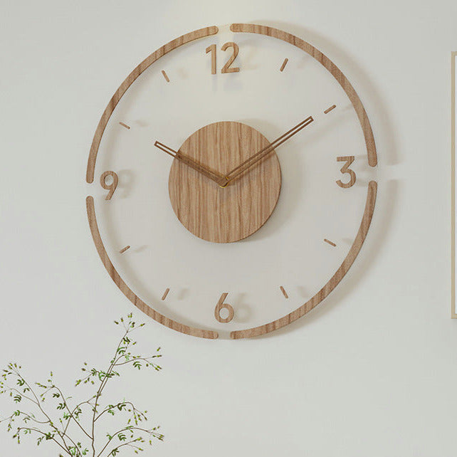 Solid Wood Wall Clock – Scandinavian Minimalist Design for Living Room, Bedroom & Office