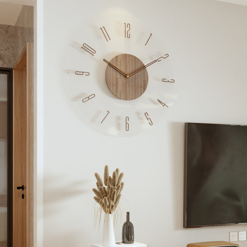 Solid Wood Wall Clock – Scandinavian Minimalist Design for Living Room, Bedroom & Office