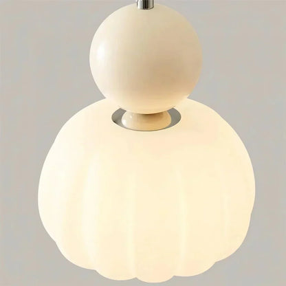 Cream Art Deco Hanging Lamp with Metal Dome Shade for Kitchen & Dining Room | Modern Geometric Pendant Ceiling Fixture
