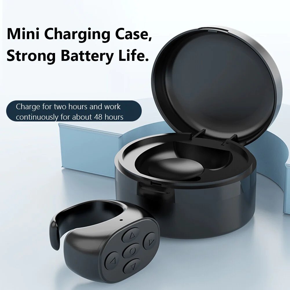 Anneau de télécommande Bluetooth portable pour la lecture et le défilement – Télécommande mains libres pour livres numériques, présentations et réseaux sociaux