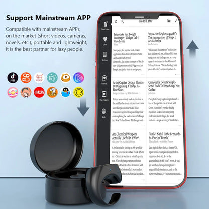 Anneau de télécommande Bluetooth portable pour la lecture et le défilement – Télécommande mains libres pour livres numériques, présentations et réseaux sociaux