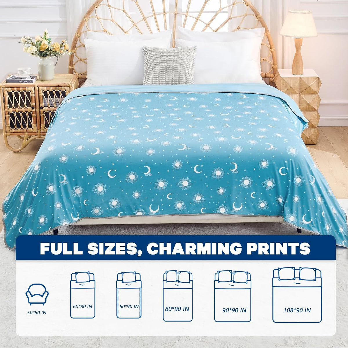 Confort douillet | Couverture rafraîchissante en tissu double face | Couverture d'été légère pour les dormeurs ayant chaud et les voyages