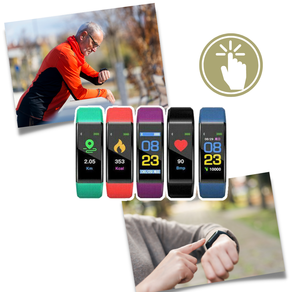 Health Monitoring Smartwatch for Seniors with Heart Rate & Blood Pressure Tracker
